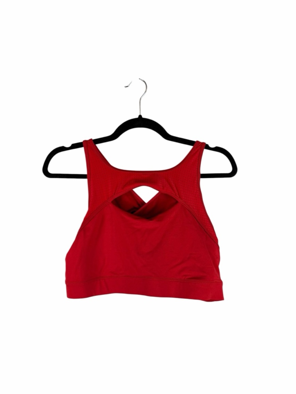 Fabletics Red Mesh Crisscross Back Sports Bra Workout Top Size 1X